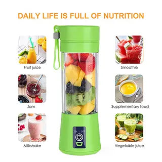 Rechargeable Portable Mini Juicer Blender – 6 Blades, 380ml Outdoor Juicing Cup