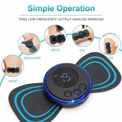 Wireless EMS Mini Body Massager – Portable Butterfly Massager for Blood Circulation & Pain Relief